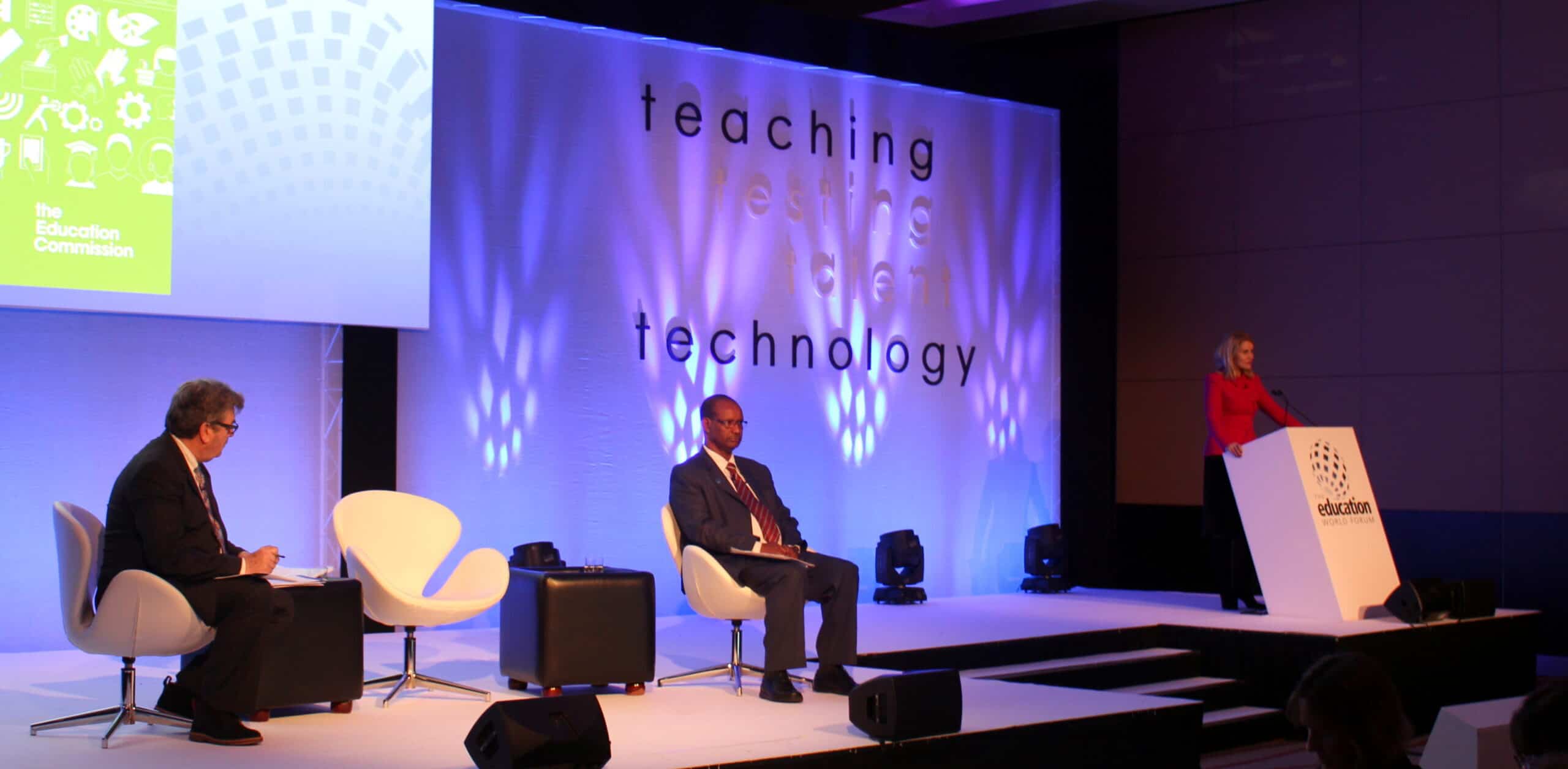 Education Commission leader Helle Thorning-Schmidt and Ethiopia’s education minister, Tilaye Gete at Education World Forum