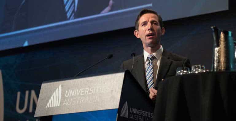 Education minister Simon Birmingham at Universities Australia