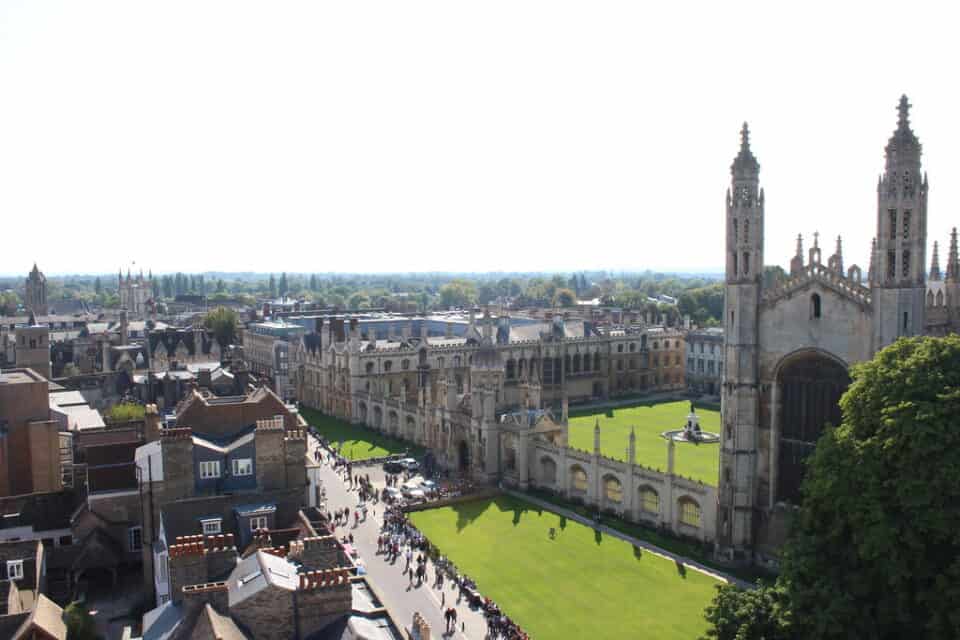 Cambridge University from above.
