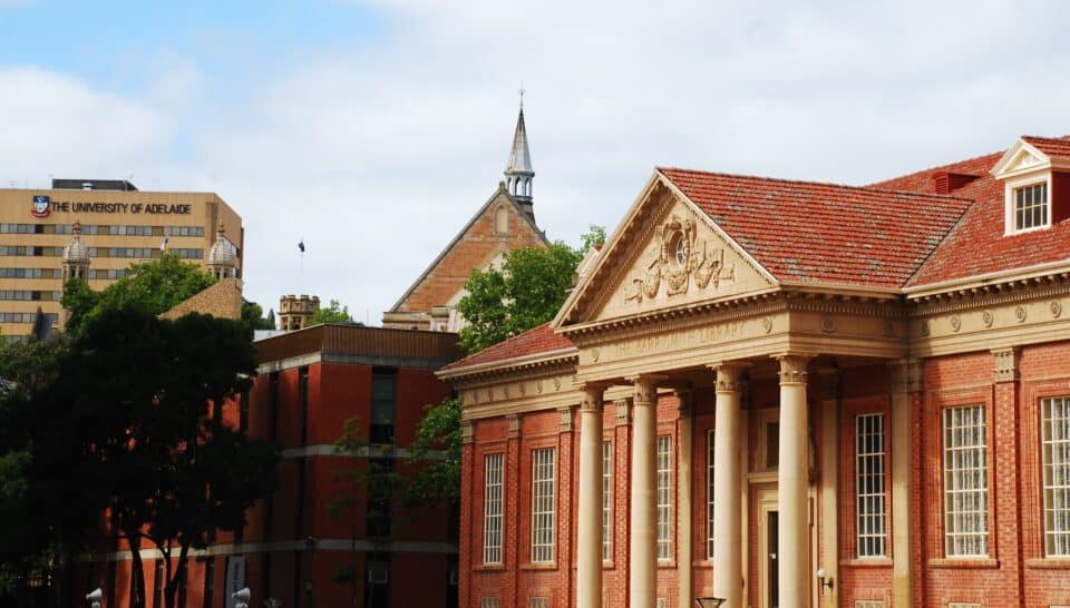 Library building of the University of Adelaide, Australia.