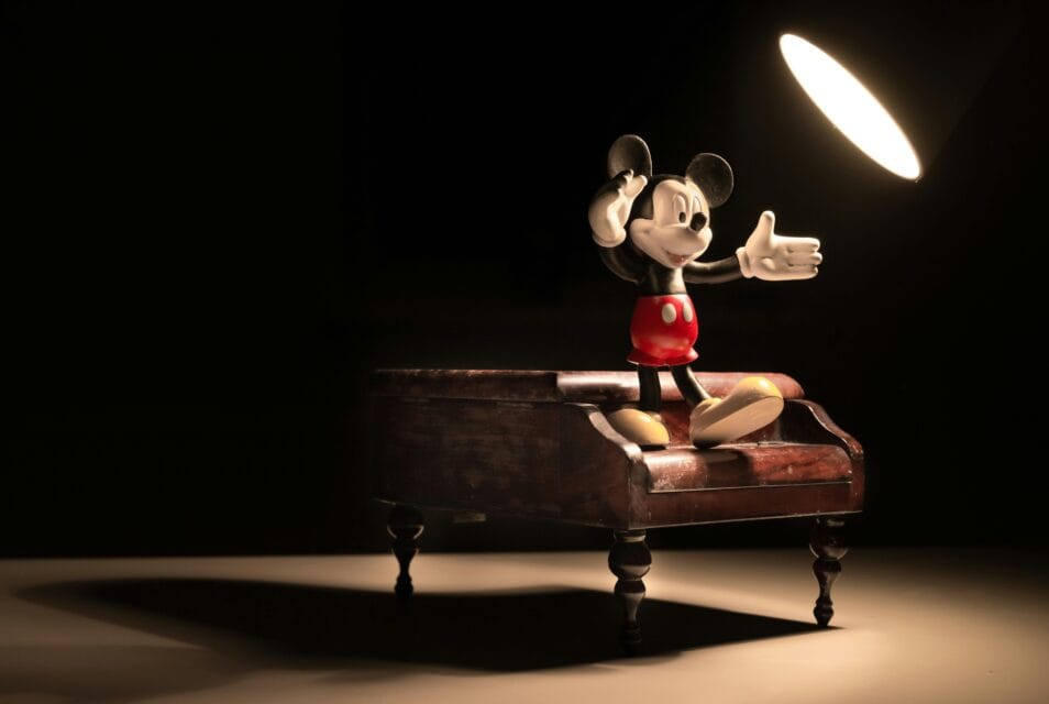 Mickey Mouse under light