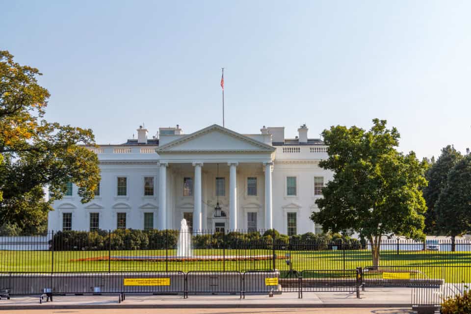 Outside of the White House, Washington DC.