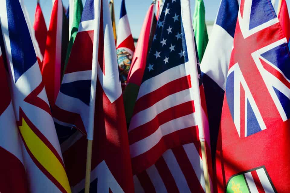 International flags.
